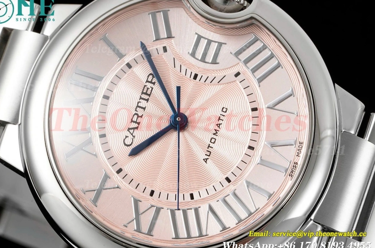 36mm 3KF De Cartier SS A076 Stk Bleu SS Ballon Pink 0217